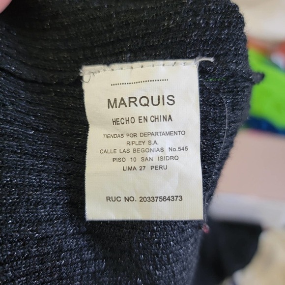 Marquis Ribbed Surplice Sweater Dress v neck black sz M - Picture 9 of 10